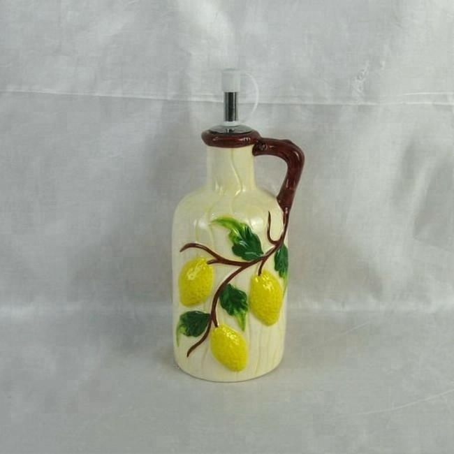 Excellent lemon shaped ceramic olive oil bottles for kitchen