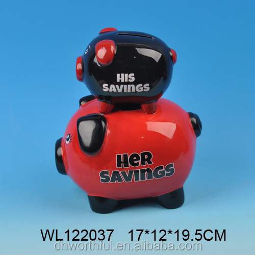 Cute ceramic piggy money bank for adult