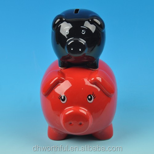 Cute ceramic piggy money bank for adult