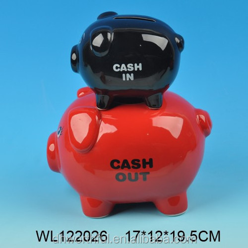 Cute ceramic piggy money bank for adult