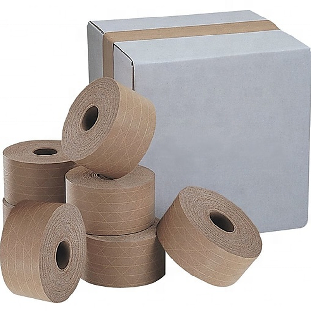 SUPERSEPTEMBER  printing logo biodegradable and environmental self adhesive kraft paper gummed tape with hot-melt adhesive