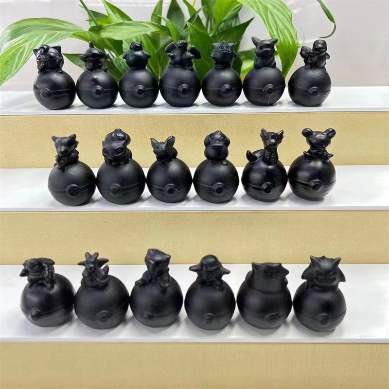 Wholesale Black Obsidian Squirtle Psyduck Pikachu Cartoon Characters Crystal Poke Ball