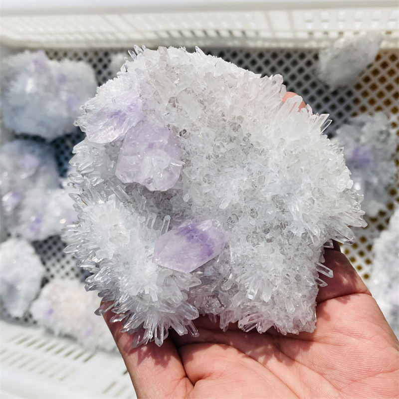 Wholesale Rough Crystal Healing Stones Natural Clear Quartz With Amethyst Crystal Cluster