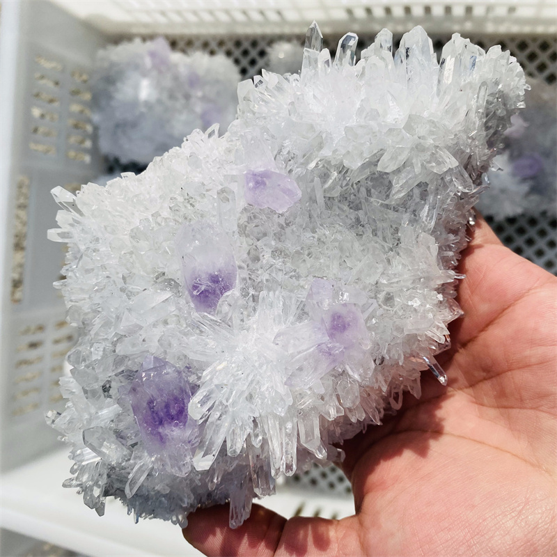 Wholesale Rough Crystal Healing Stones Natural Clear Quartz With Amethyst Crystal Cluster