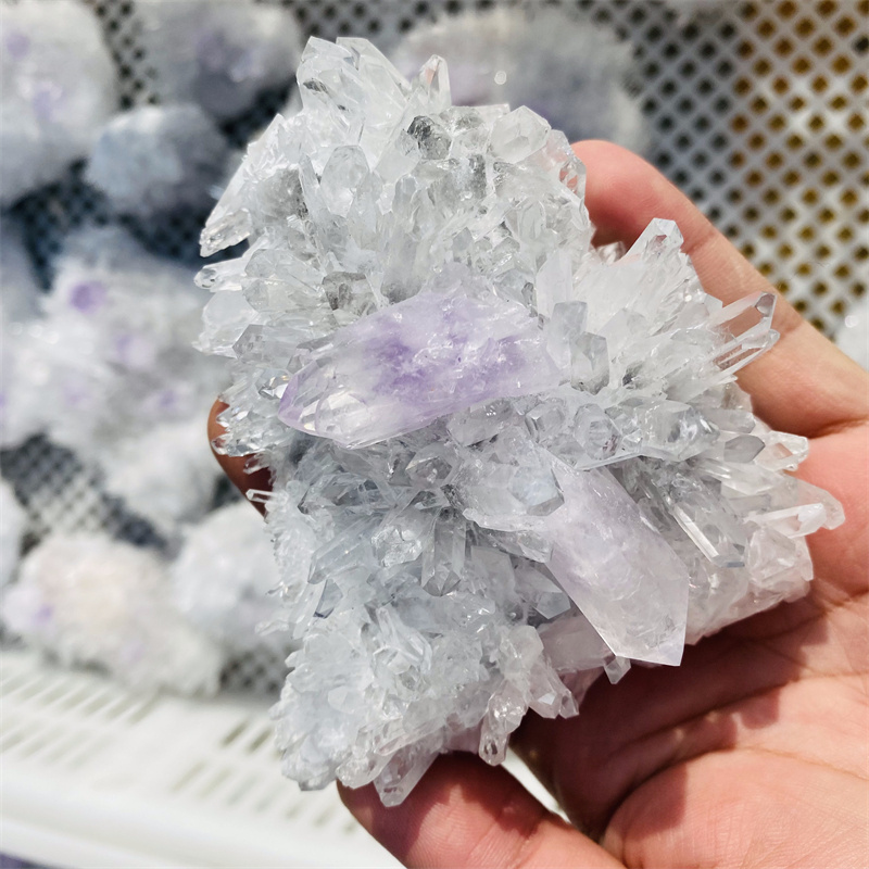 Wholesale Rough Crystal Healing Stones Natural Clear Quartz With Amethyst Crystal Cluster