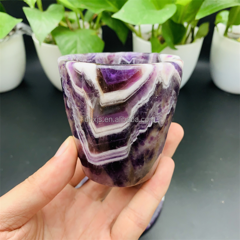 hot selling natural dream amethyst water tea cup crystal quartz cup for gift