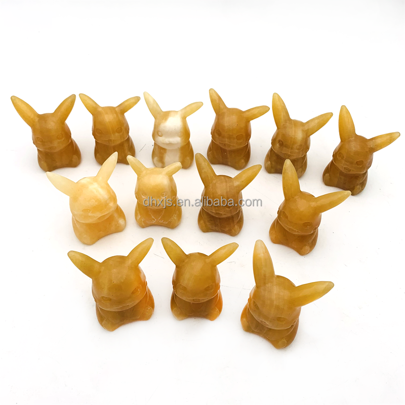 2-3 inch cut carving cartoon character crystal pikachu pokemon crystal for gift