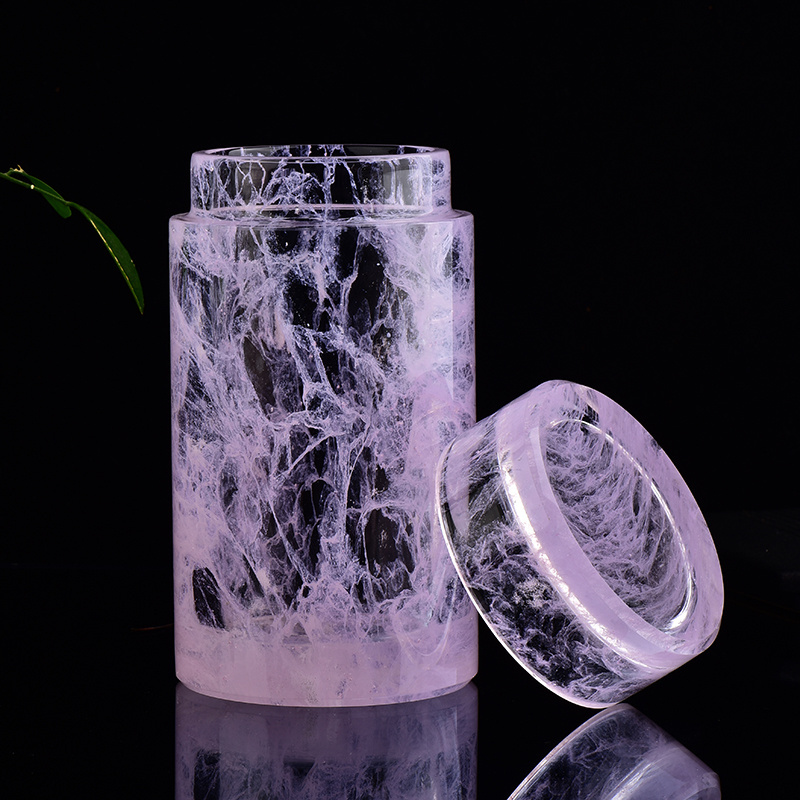 wholesale Polished crystal cups by hand crystal water bottle Healing crystal cup Business gift