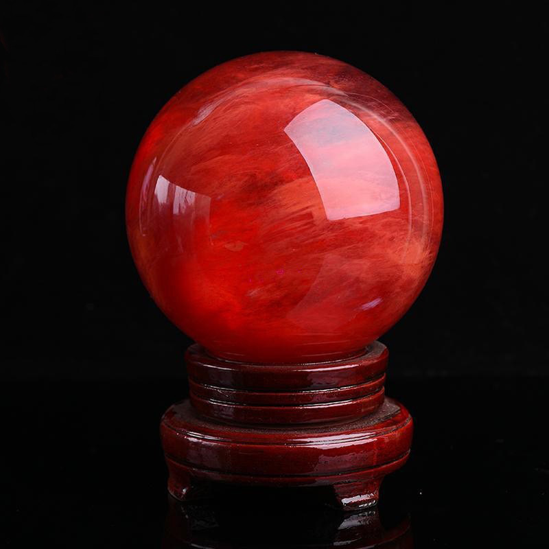 15-40cm crystal ball red smelting stone smelt quartz crystal sphere for home office sphere award crafts  wedding favors