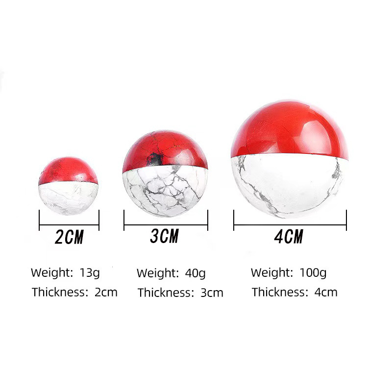 Wholesale crystal sphere High quality natural White turquoise red jasper splicing ball Poke Ball for home decoration