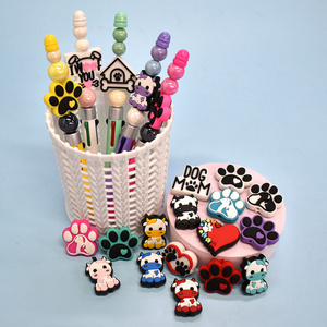 Factory Direct Western Diy Cow Pvc Charms Focal Beads For Beaded Pens Colorful Loose Pvc Beads For Pens