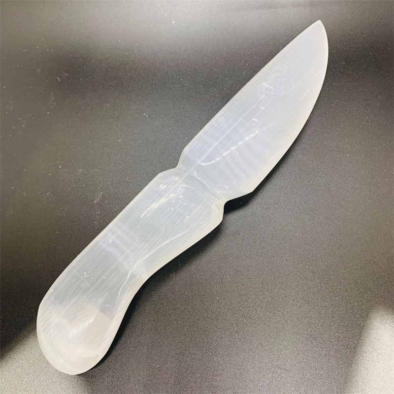 Hot Selling High Quality Clear Gypsum Knife White Selenite Dagger Healing Selenite