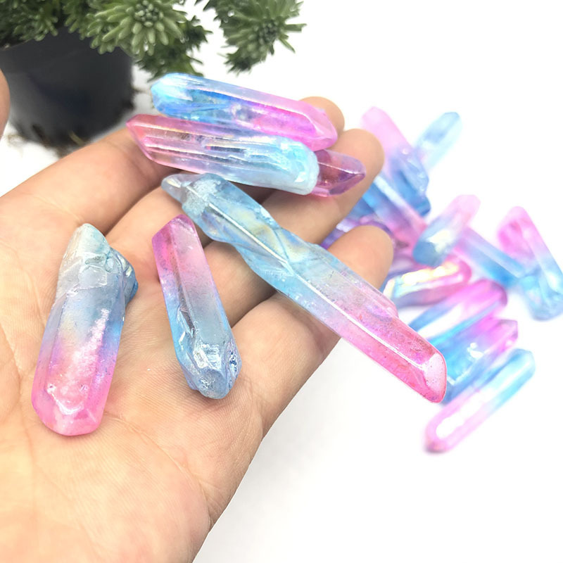 2-3 inches Natural Red Aqua Aura Spirit Quartz Healing Crystal Stone Points For Home Decor