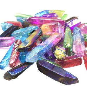 2-3 inches Natural Red Aqua Aura Spirit Quartz Healing Crystal Stone Points For Home Decor