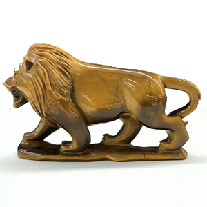 wholesale Crystal Tiger eye  Furnishing Articles Carving Business Craft Gifts lion Souvenir Factory