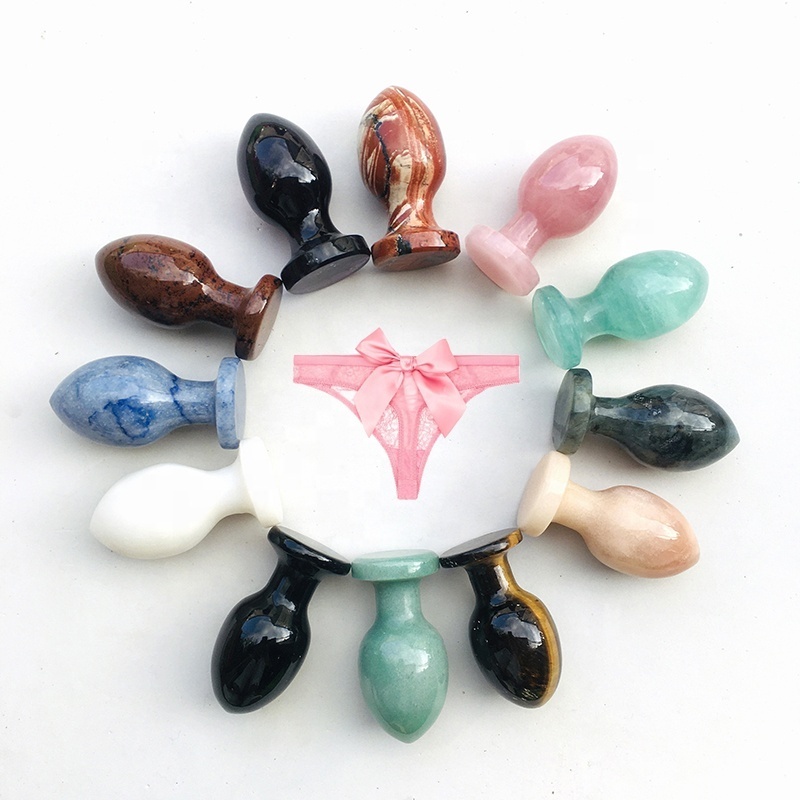 wholesale crystal carvings butt plug custom butt plug  quartz crystal black obsidian Anal plug