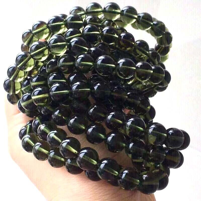 wholesale moldavite green aerlites czech crystal stone raw stone grinding 10-12mm bead meteorite bracelet