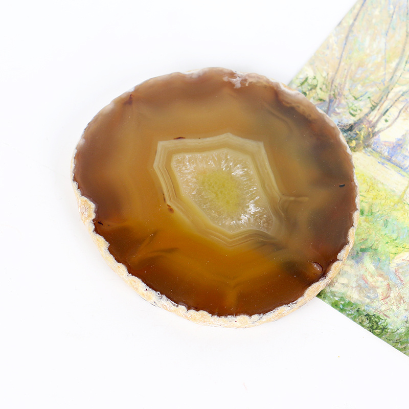 Wholesale Irregular Sliced Gemstone Coaster Quartz Cup Tea Holder Crystal Agate Slice Coaster For Drink