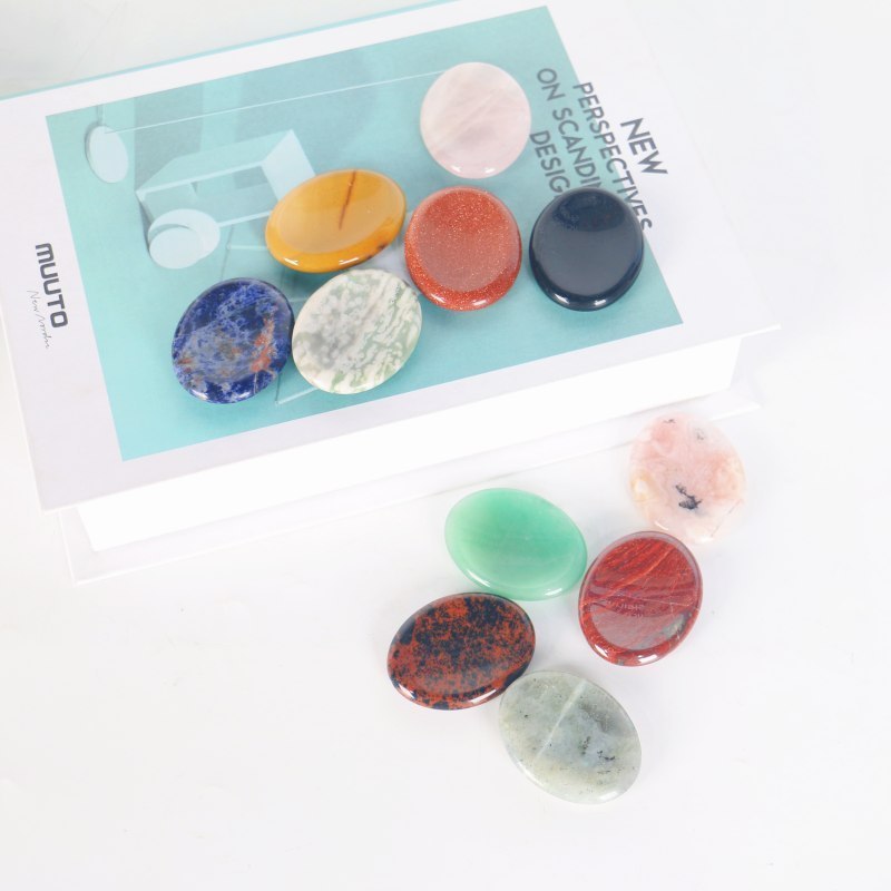 Worry Stone crystal Thumb Gemstone Natural Healing Stones Crystal Therapy Reiki Massage Chakra Worry Stone