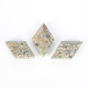 Wholesale Natural Crystal High Quality Slab green cherry blossom Rhombus Slab healing stones For Decoration