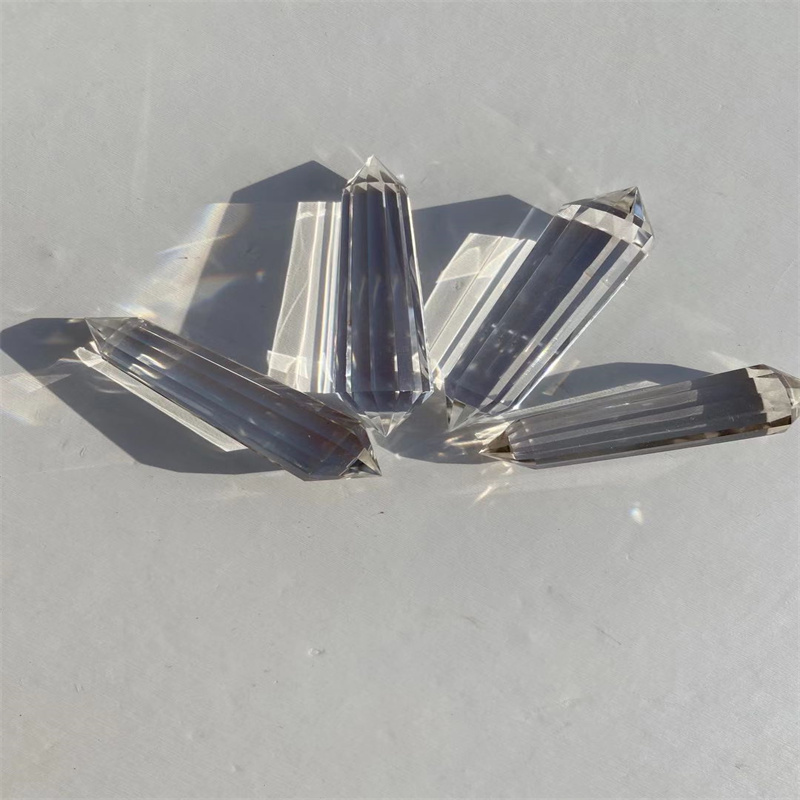 High Quality 12 face Clear Quartz Crystal Double Terminated Wands Vogel Crystal  Points Vogel Crystal  towers for healing