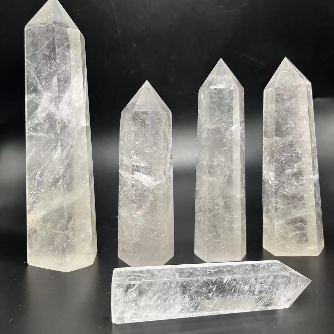 Wholesale Bulk Gemstone Tower Crystals Healing Stones Large Clear Quartz Tower Crystal Wand Point