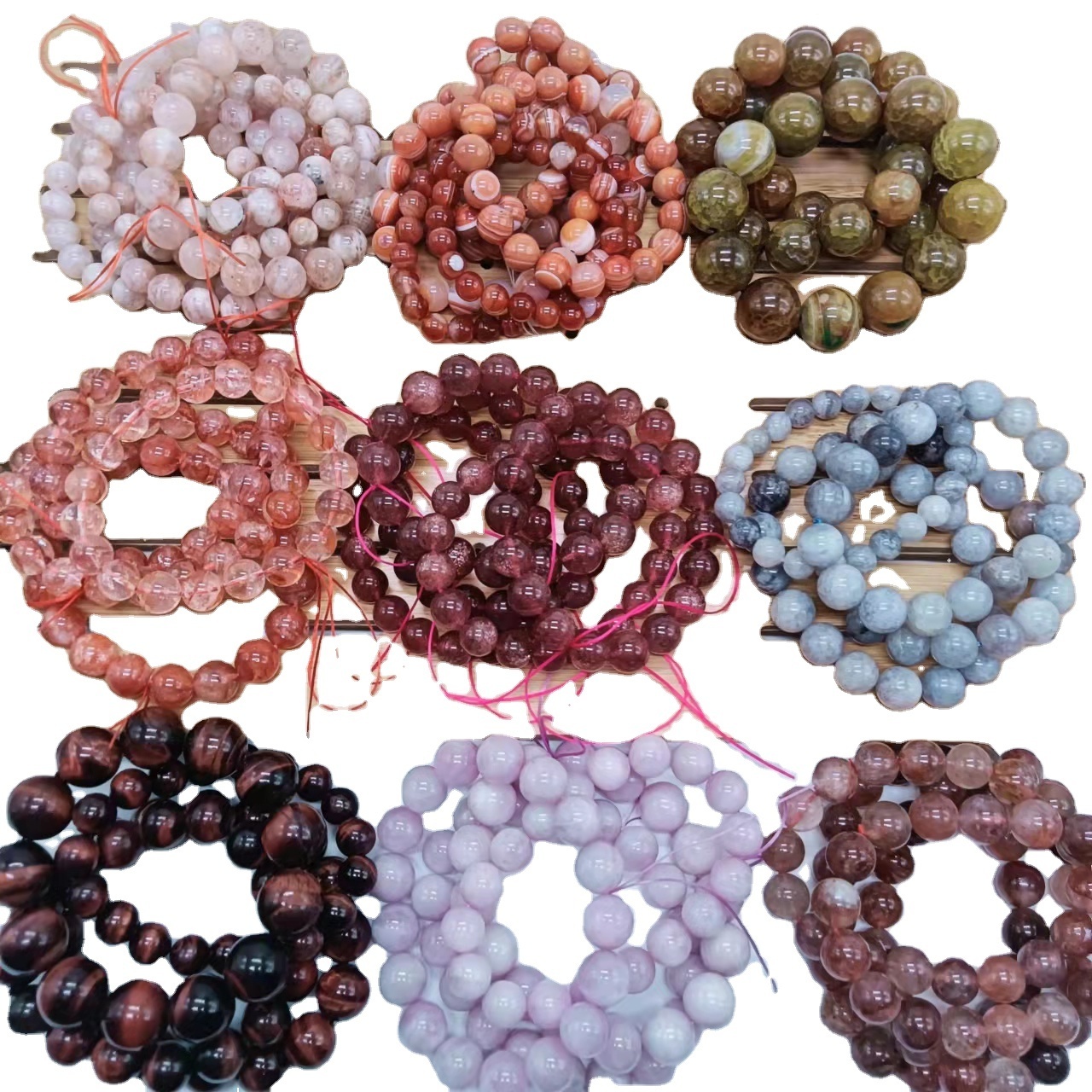 Reiki natural crystal stone  healing Bracelets Women Men Gemstone Round Bracelets for gifts