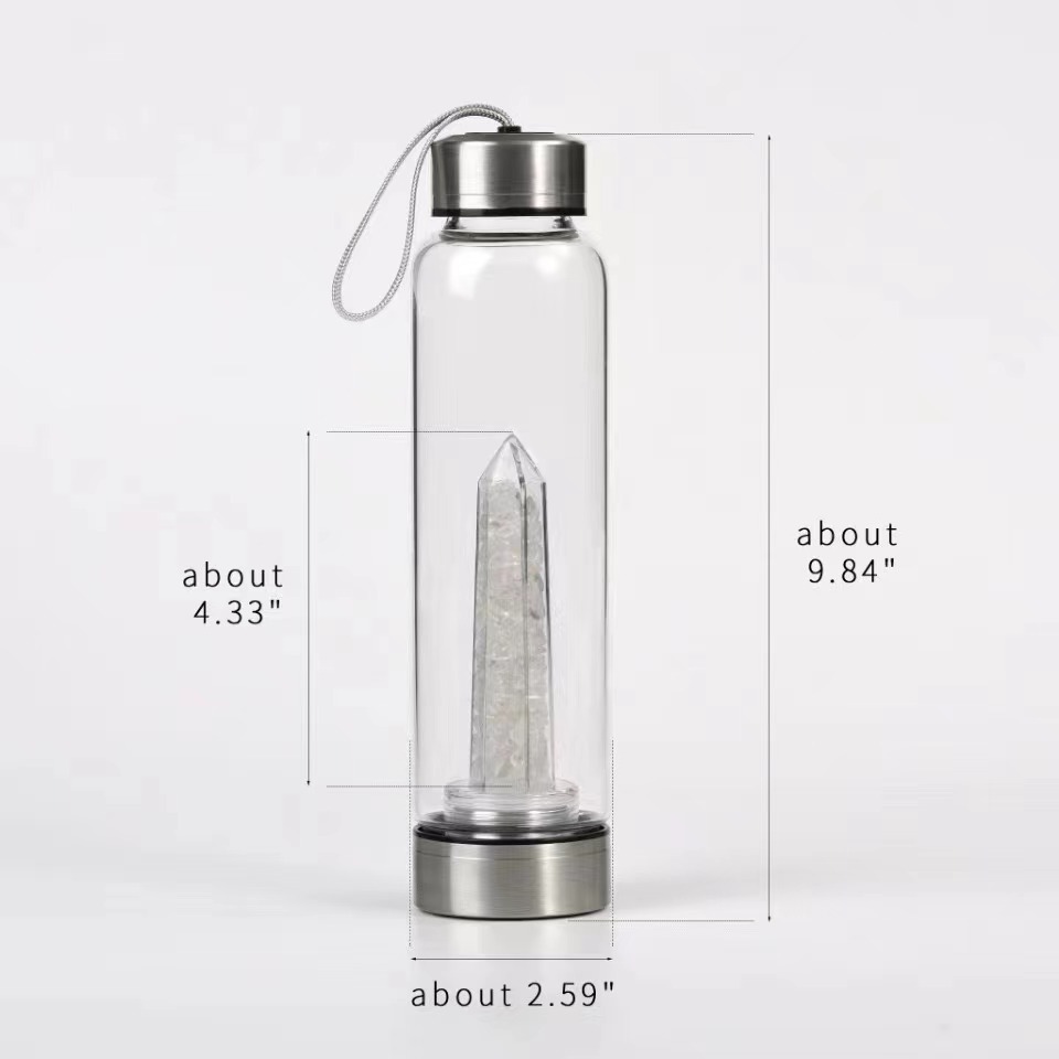 Wholesale small mouth water cup portable natural crystal stone crystal column glass