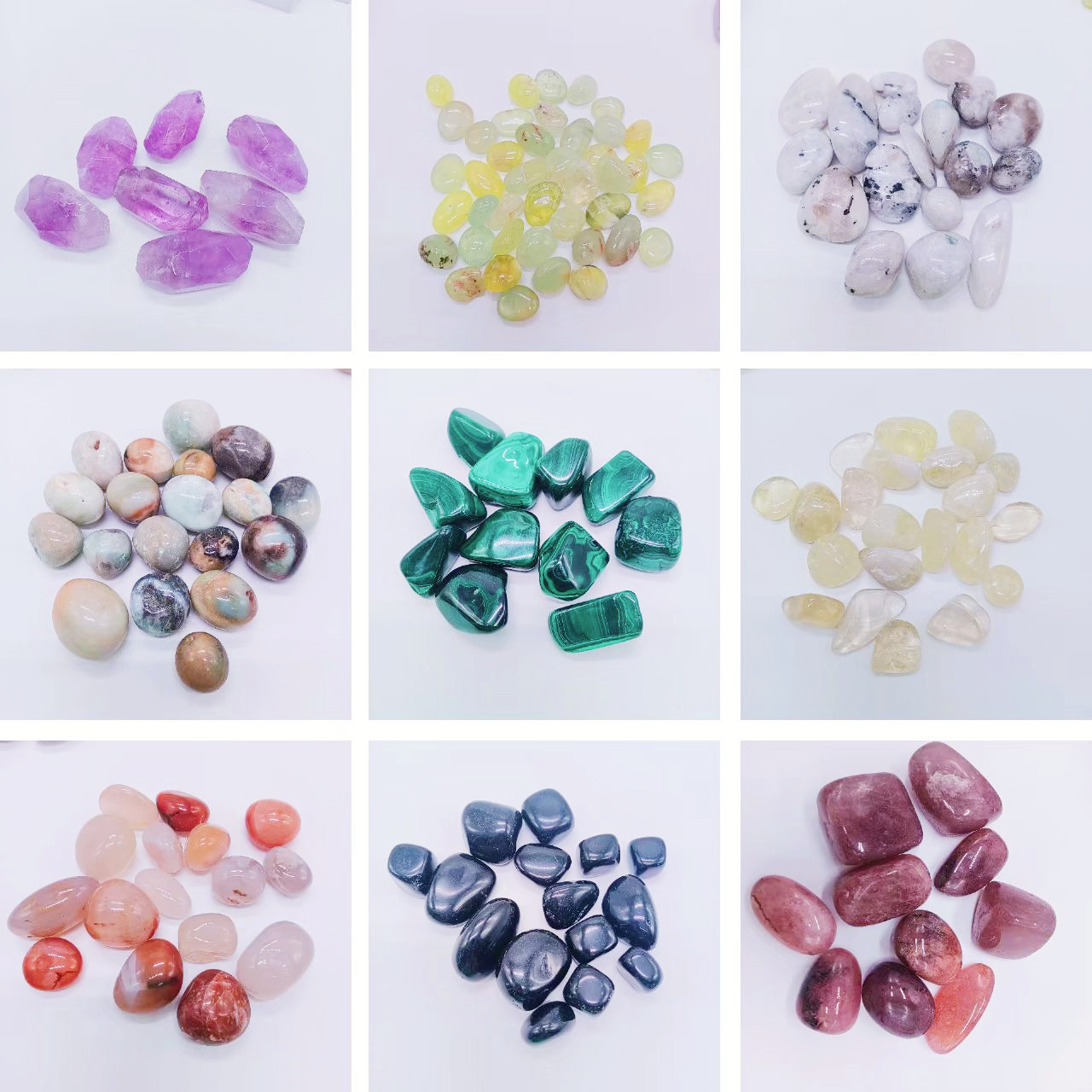 Wholesale Various Natural Gemstone Cube Crystals Healing Stones Polished Tumbled Stone