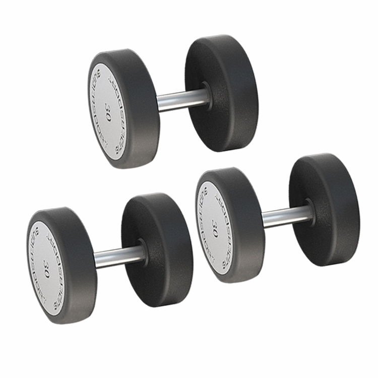 Standard Fitness Plate Round Head Rubber Coated Dumbbell For Weight Lifting