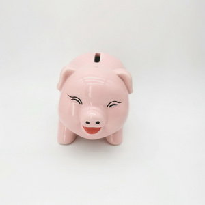 Small lovely Ceramic Pig shape Money Saving Box Piggy Coin Bank for children