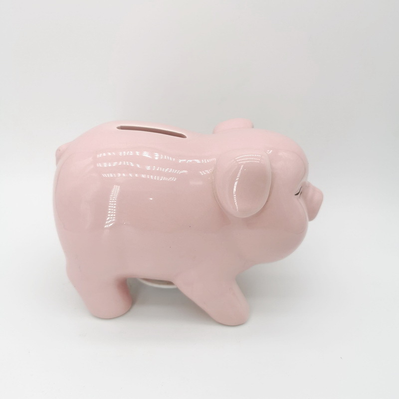 Small lovely Ceramic Pig shape Money Saving Box Piggy Coin Bank for children