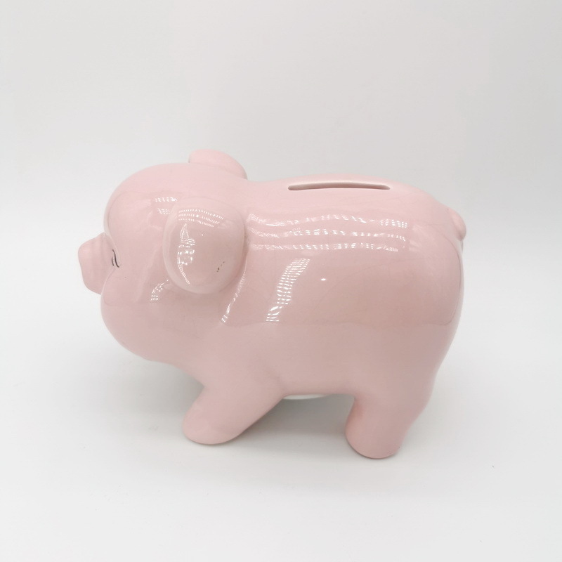 Small lovely Ceramic Pig shape Money Saving Box Piggy Coin Bank for children