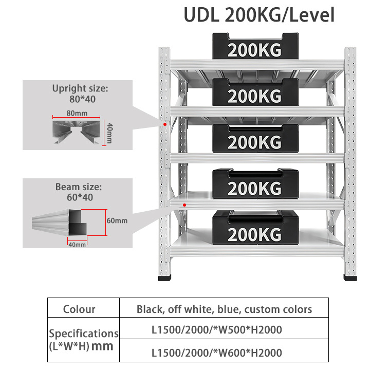 DI-AO Medium Duty Metal Shelving Warehouse Shelf Storage Pallet Racking System Stacking Rack