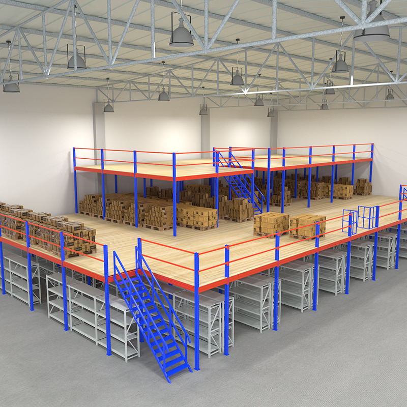 mezzanine floor rack for warehouse storage kits with stairs system platform