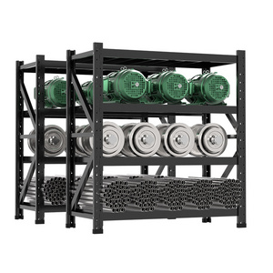 Customated Black Medium Duty Stacking Racks System Boltless Metal Shelving Units Industrial Warehouse Pallet Shelf Storage Rack