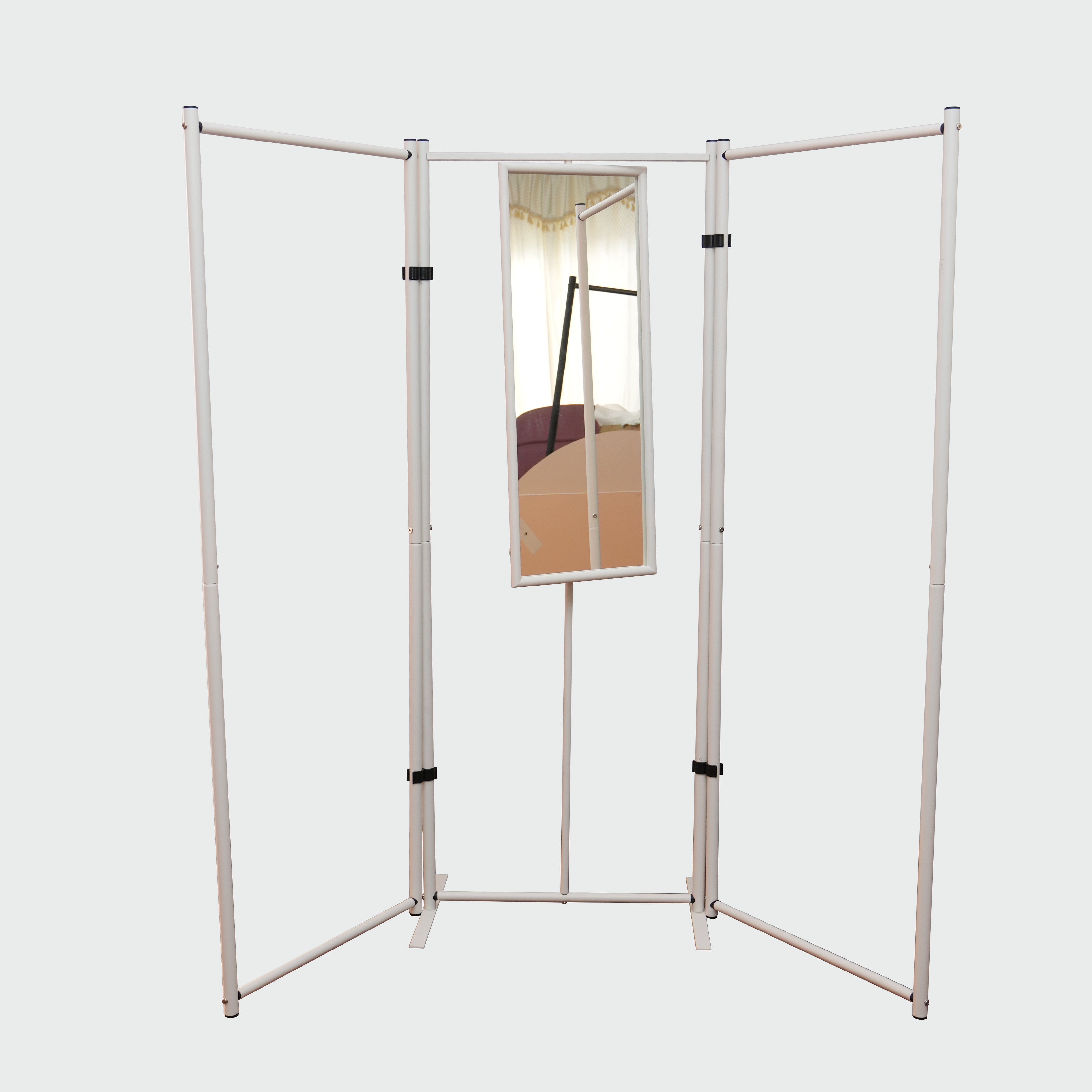 Metal coat rack & dressing mirror