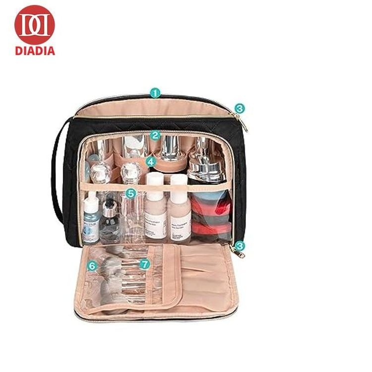 Large capacity travel Cosmetic Bag Portable large capacity travel cosmetic bag with Zipper for Women and Girls Toiletry Bag