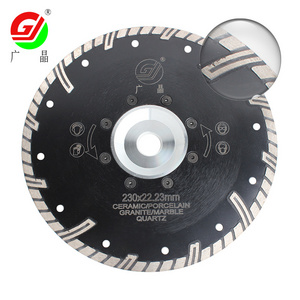 GJ Discount 9 Inch 230mm Turbo Guard Teeth Granite Stone Cutting Diamond Blades Diamond Discs M14 Flange