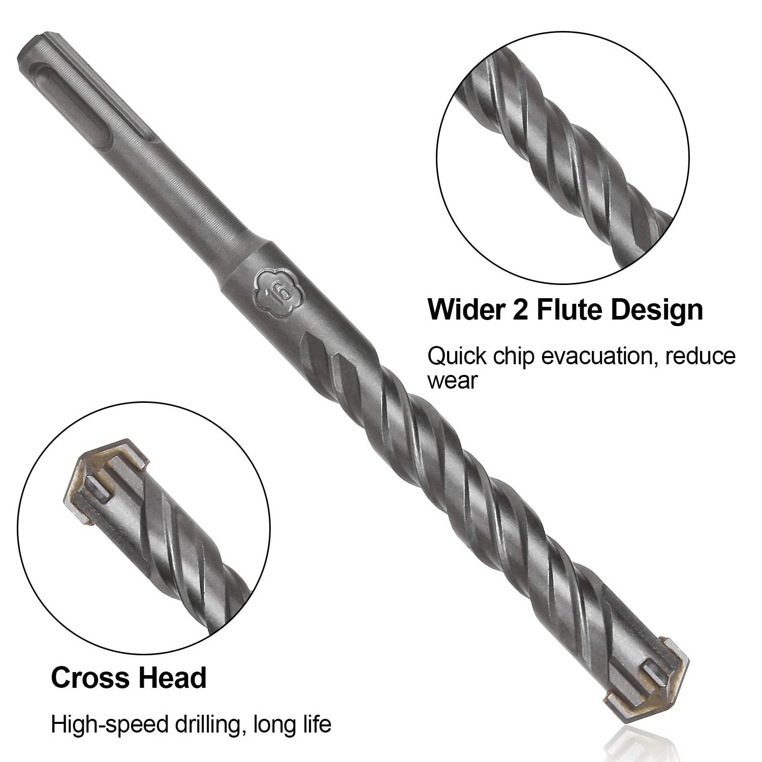 5/6/8/10/12/14/16mm Cross Type Tungsten Steel Alloy SDS Plus Electric Hammer drill bits for Masonry Concrete