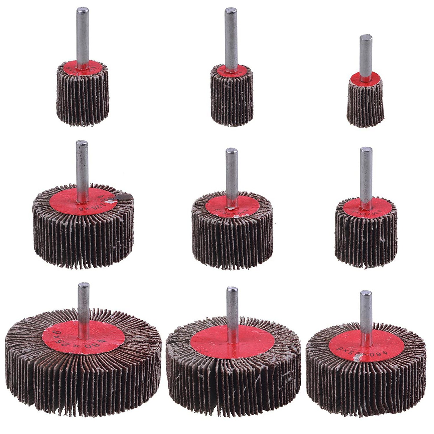 60/80/120/240 Grits Abrasive Flap Wheel Sander 1/4 in Shank Mounted Flap Wheels Sanding Flap Wheel