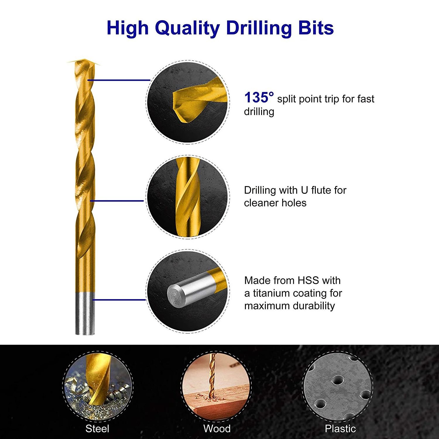 China Manufacturer HSS Straight Shank Long Drill Bit steel Twist Drill Bit