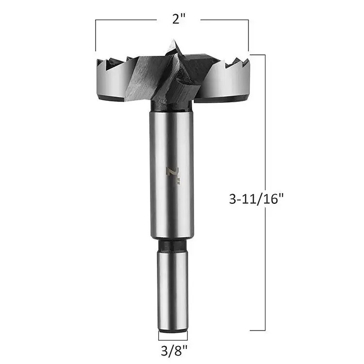 High Quality Carbon Steel Wood Boring Forstner Drill Bits With Round Shank And Saw Teeth For Wood Working