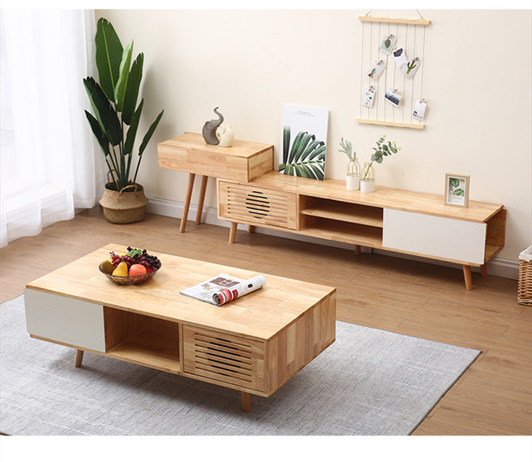 Nordic TV cabinet tea table combination modern simple small family furniture combination