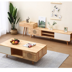 Nordic TV cabinet tea table combination modern simple small family furniture combination