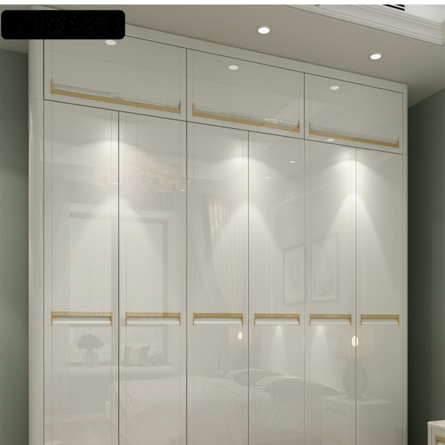 Integrated bedroom panel wood white five six door wardrobe combination