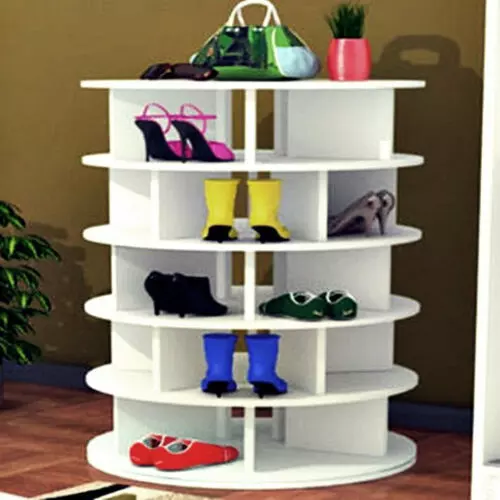 360 Degree custom besign Online Store White Rotating Shoe Rack Storage Organizer Wood Shoe Rack For Home Rotate the shoe rack