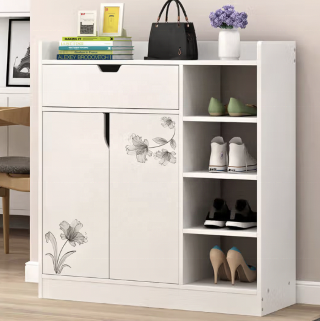 new design open doors modern living room furniture shoe cabinet waterproof fireproof smart Shoe Cabinet rack