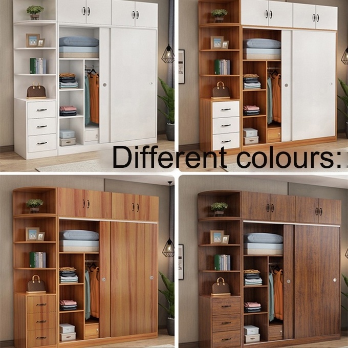 Latest design hot selling  wooden wardrobe closet cabinet with drawers for bedroom