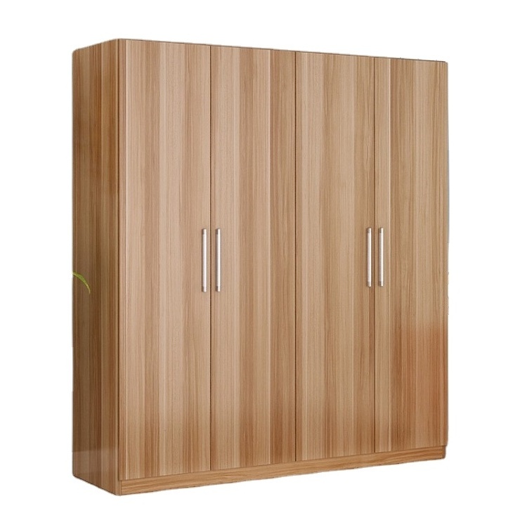 Factory cheap  modern two three four doors wooden particle board  portable wardrobes closet for bedroom furniture from China